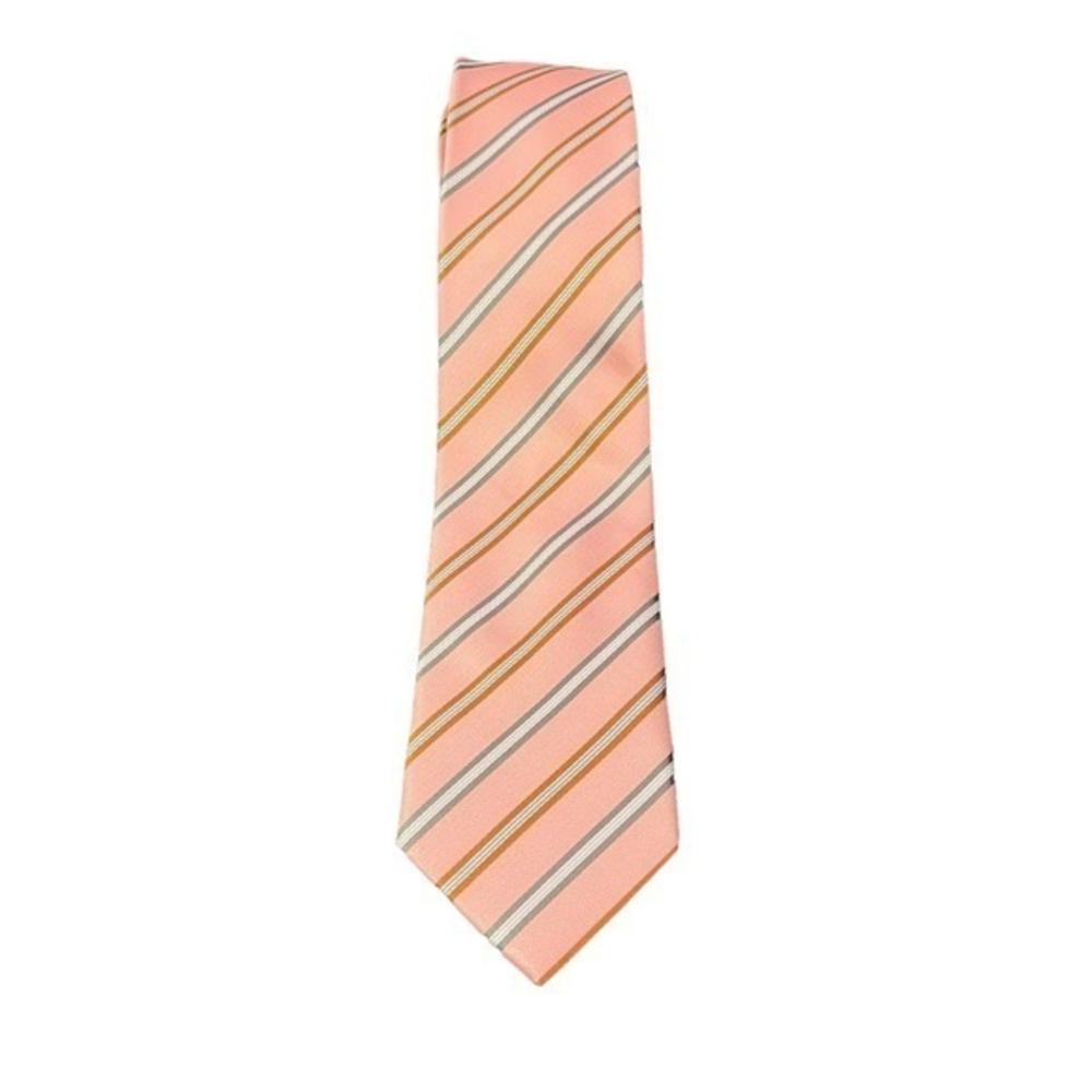 UMO LORENZO PINK STRIPPED WOVEN‎ TIE